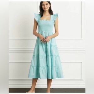 Hill House Light Blue Ruffle Midi Dress